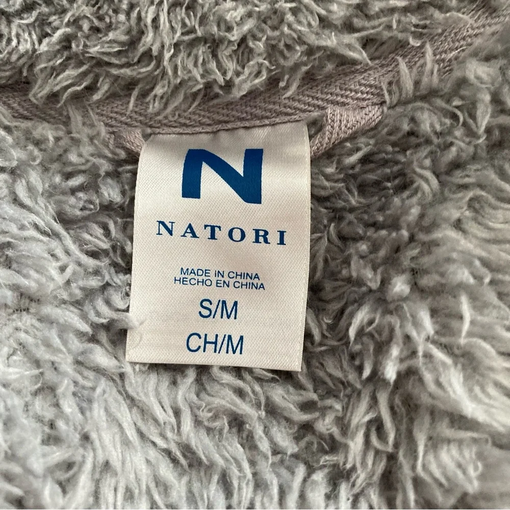 Natori Gray Plush  Cardigan Robe Size S/M